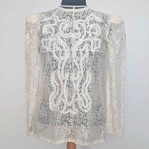 Antique Vintage Ivory Lace Blouse